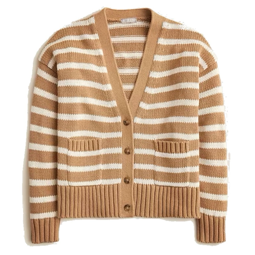 J.Crew Heritage Cotton Relaxed Cardigan in Stripe